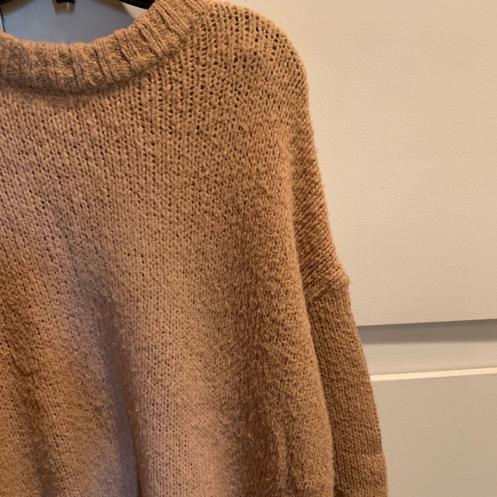Aerie Cozy Knit Sweater in Tan - Picture 2 of 3